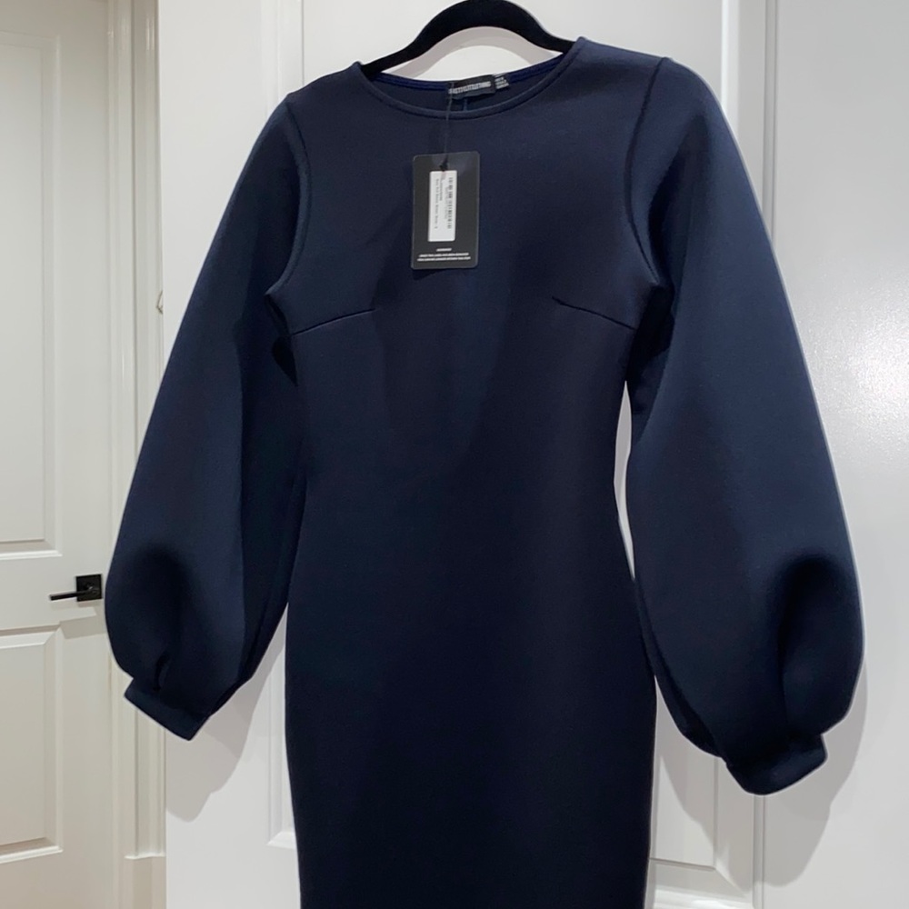 Pretty little thing baby puff sleeve midaxi dress size 2 never worn